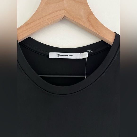 T by Alexander Wang Black Bodycon Blue Stripe Night Out Dress - Picture 5 of 6